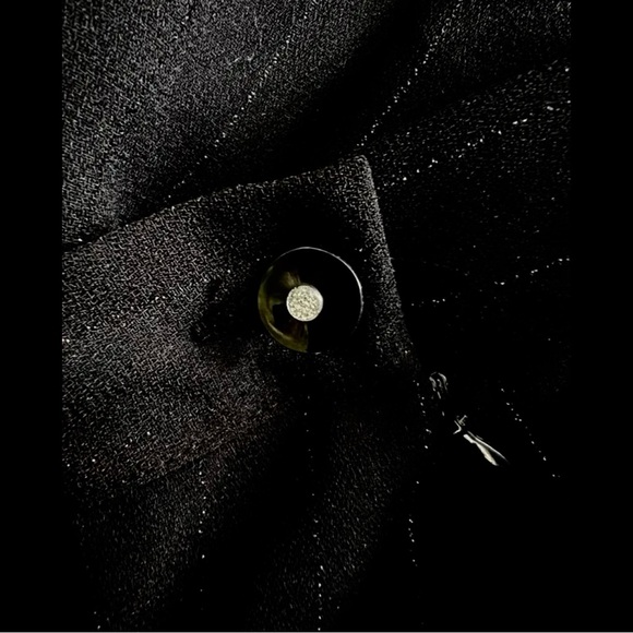 4 seasons retro ‘20’s-30’s fluid black pants large legs & pin silver stripes - Picture 2 of 10